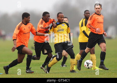 Boroughs United vs Wojak Sunday - Hackney & Leyton Sunday League Junior Cup Final at South Marsh, Hackney Marshes, London - 29/03/15 - Self billing applies where appropriate - contact@tgsphoto.co.uk - NO UNPAID USE Stock Photo