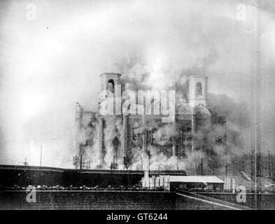 Demolition of the Cathedral of Christ the Saviour in Moscow. 1931 Stock Photo