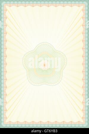 Vector Illustration of Empty Guilloche Certificate Background Stock Vector