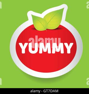 Yummy food label vector Stock Vector