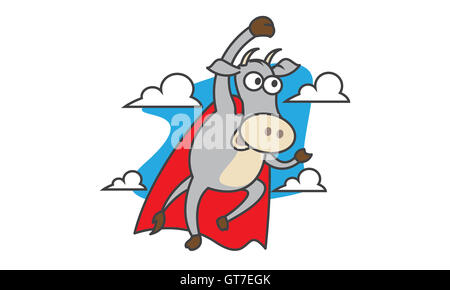 Super Cow of vector art Stock Photo