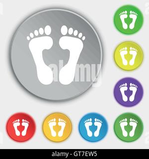 Food step Icon sign. Symbol on eight flat buttons. Vector Stock Vector