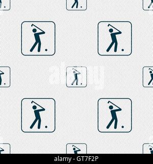 Golf sign. Seamless pattern with geometric texture. Vector Stock Vector