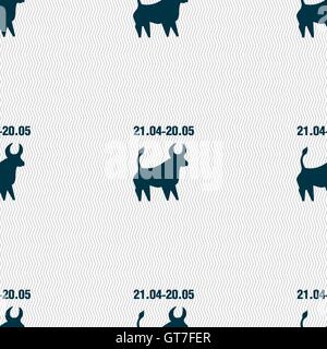 Taurus sign. Seamless pattern with geometric texture. Vector Stock Vector