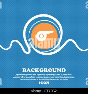 whistle icon sign. Blue and white abstract background flecked with space for text and your design. Vector Stock Vector