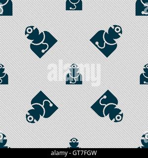 Doctor with stethoscope around his neck sign. Seamless pattern with geometric texture. Vector Stock Vector