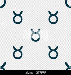 Taurus sign. Seamless pattern with geometric texture. Vector Stock Vector