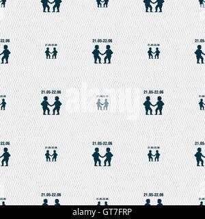 Gemini sign. Seamless pattern with geometric texture. Vector Stock Vector