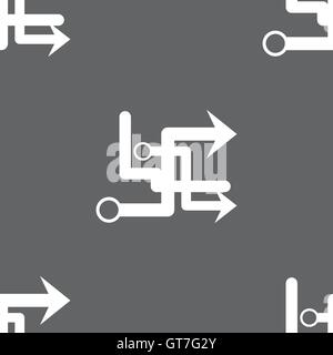 Transfer icon sign. Seamless pattern on a gray background. Vector Stock Vector