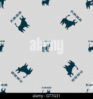Taurus sign. Seamless pattern with geometric texture. Vector Stock Vector