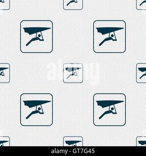 hang-gliding sign. Seamless pattern with geometric texture. Vector Stock Vector