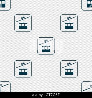 cable car line sign. Seamless pattern with geometric texture. Vector Stock Vector