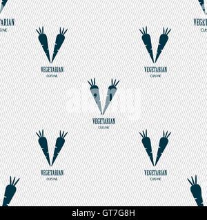 vegetarian cuisine sign. Seamless pattern with geometric texture. Vector Stock Vector