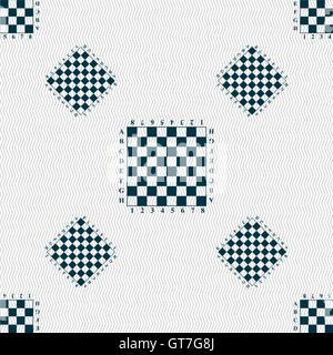 Modern Chess board sign. Seamless pattern with geometric texture. Vector Stock Vector