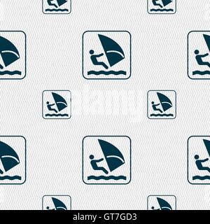 Windsurfing sign. Seamless pattern with geometric texture. Vector Stock Vector