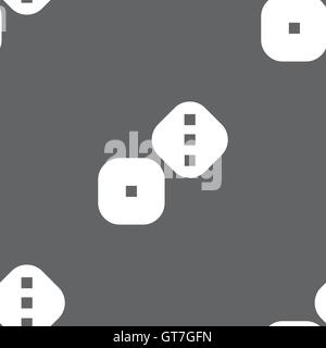 Dice Cubes icon sign. Seamless pattern on a gray background. Vector Stock Vector