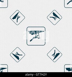 hang-gliding sign. Seamless pattern with geometric texture. Vector Stock Vector
