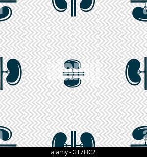 Kidneys sign. Seamless pattern with geometric texture. Vector Stock Vector