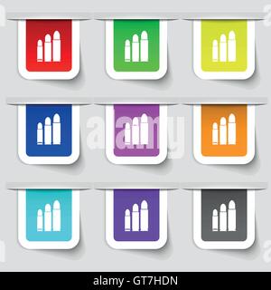 bullet Icon sign. Set of multicolored modern labels for your design. Vector Stock Vector