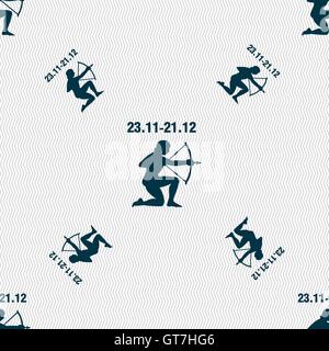 Sagittarius sign. Seamless pattern with geometric texture. Vector Stock Vector