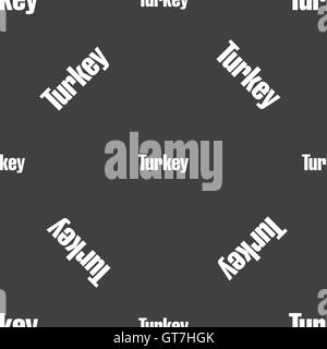 Turkey sign. Seamless pattern on a gray background. Vector Stock Vector
