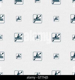 canoeing sign. Seamless pattern with geometric texture. Vector Stock Vector