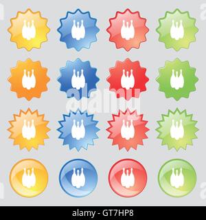 bowling icon sign. Big set of 16 colorful modern buttons for your design. Vector Stock Vector