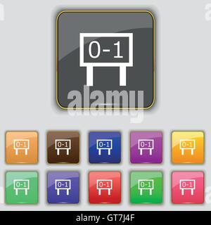 Scoreboard icon sign. Set with eleven colored buttons for your site. Vector Stock Vector