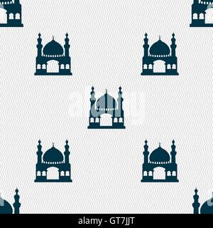 Turkish architecture, mosque sign. Seamless pattern with geometric texture. Vector Stock Vector