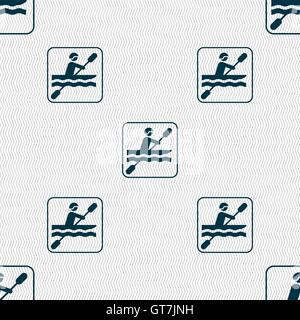 canoeing sign. Seamless pattern with geometric texture. Vector Stock Vector