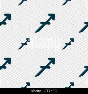 Sagittarius sign. Seamless pattern with geometric texture. Vector Stock Vector