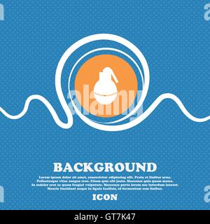 Hand Grenade icon sign. Blue and white abstract background flecked with space for text and your design. Vector Stock Vector