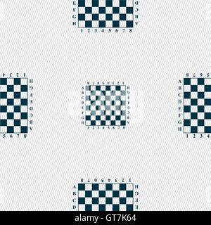 Modern Chess board sign. Seamless pattern with geometric texture. Vector Stock Vector
