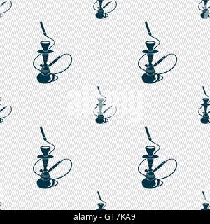 Hookah sign. Seamless pattern with geometric texture. Vector Stock Vector