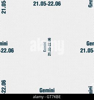 Gemini sign. Seamless pattern with geometric texture. Vector Stock Vector