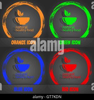 healthy food concept icon. Fashionable modern style. In the orange, green, blue, red design. Vector Stock Vector
