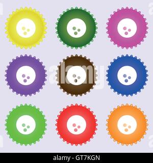 Bowling icon sign. Big set of colorful, diverse, high-quality buttons. Vector Stock Vector