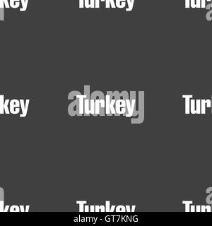 Turkey sign. Seamless pattern on a gray background. Vector Stock Vector
