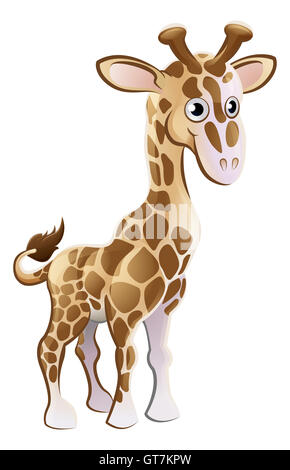 A cute giraffe animal cartoon character mascot Stock Photo