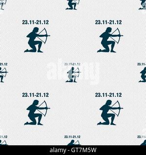 Sagittarius sign. Seamless pattern with geometric texture. Vector Stock Vector