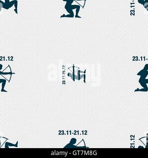 Sagittarius sign. Seamless pattern with geometric texture. Vector Stock Vector