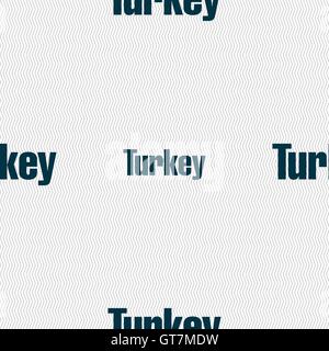 Turkey sign. Seamless pattern with geometric texture. Vector Stock Vector