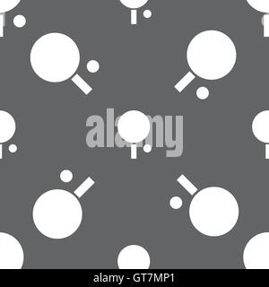 table tennis icon sign. Seamless pattern on a gray background. Vector Stock Vector
