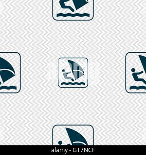 Windsurfing sign. Seamless pattern with geometric texture. Vector Stock Vector
