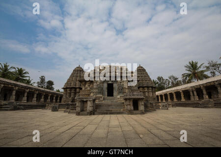Frontal view of Chennakesava temple, Somanathapura, near Mysore, Karnataka, India, Asia.