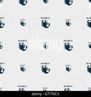 Scorpio sign. Seamless pattern with geometric texture. Vector Stock Vector