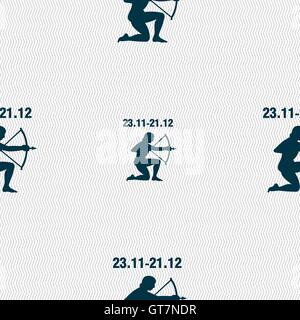 Sagittarius sign. Seamless pattern with geometric texture. Vector Stock Vector