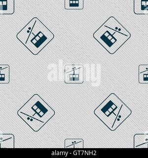 cable car line sign. Seamless pattern with geometric texture. Vector Stock Vector