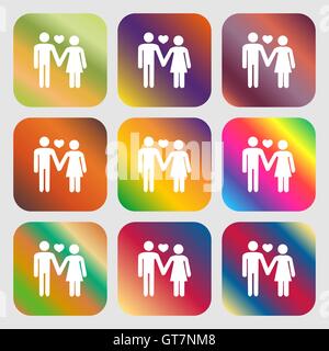 couple in love sign icon Stock Vector