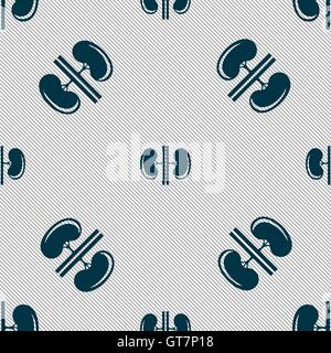 Kidneys sign. Seamless pattern with geometric texture. Vector Stock Vector